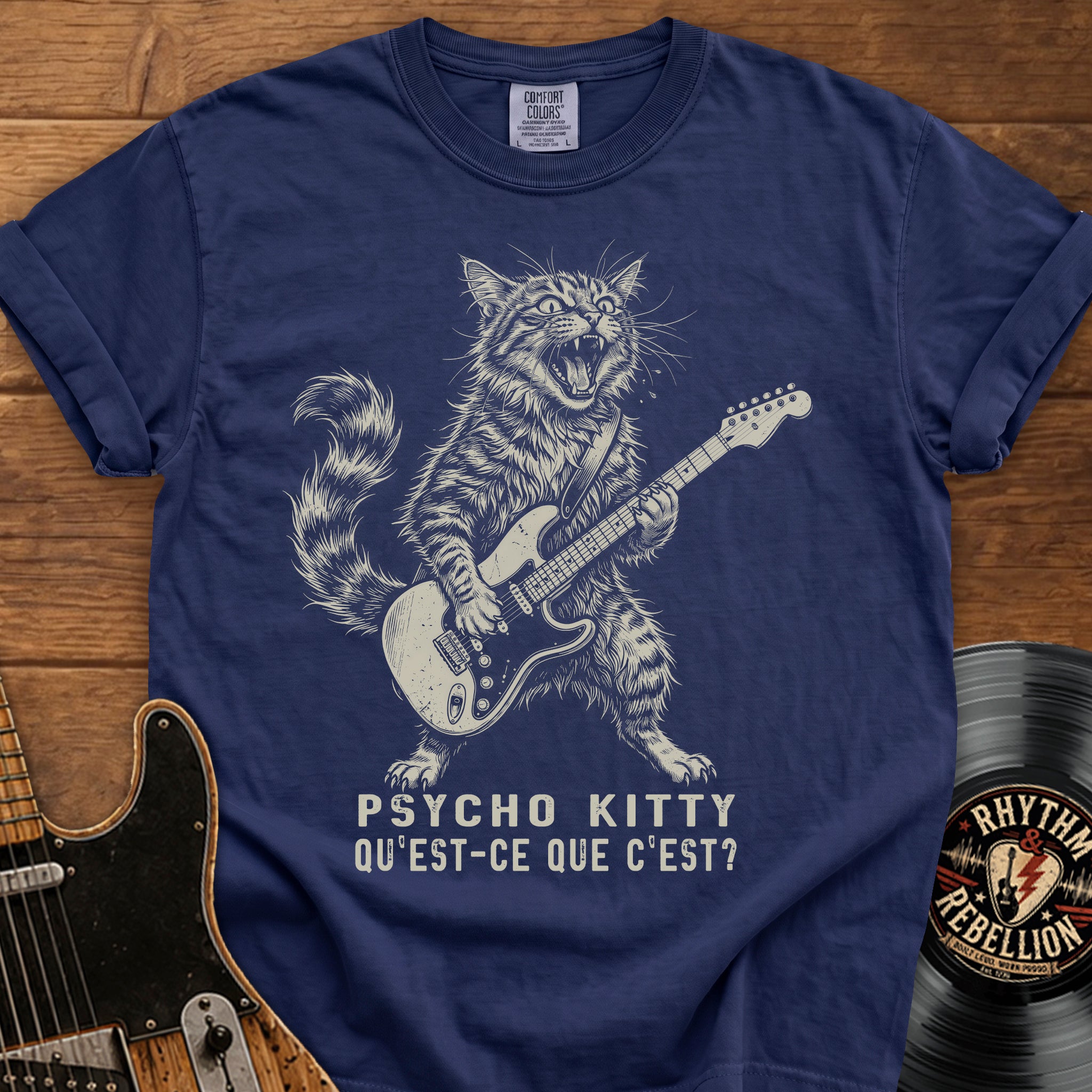 Psycho Kitty Guitar Tee