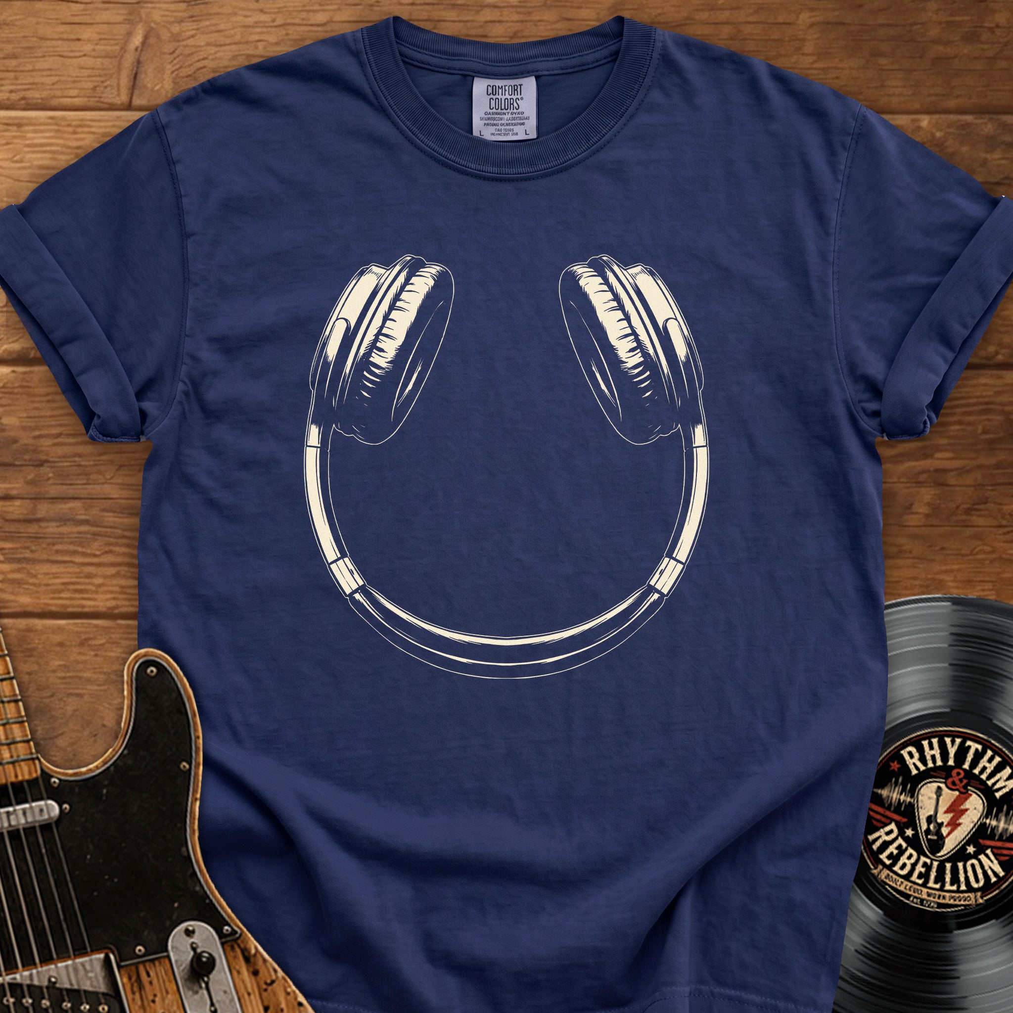 Headphone Smile T-Shirt — Vintage Music Lover Tee