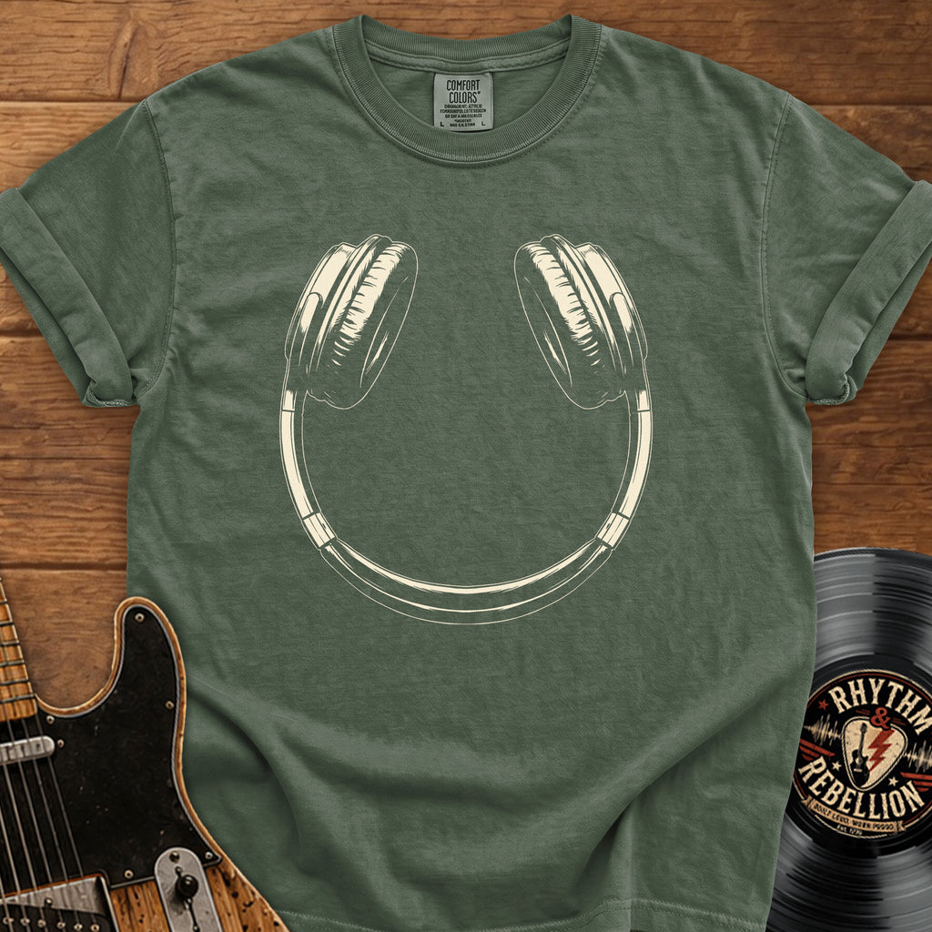 Headphone Smile T-Shirt — Vintage Music Lover Tee