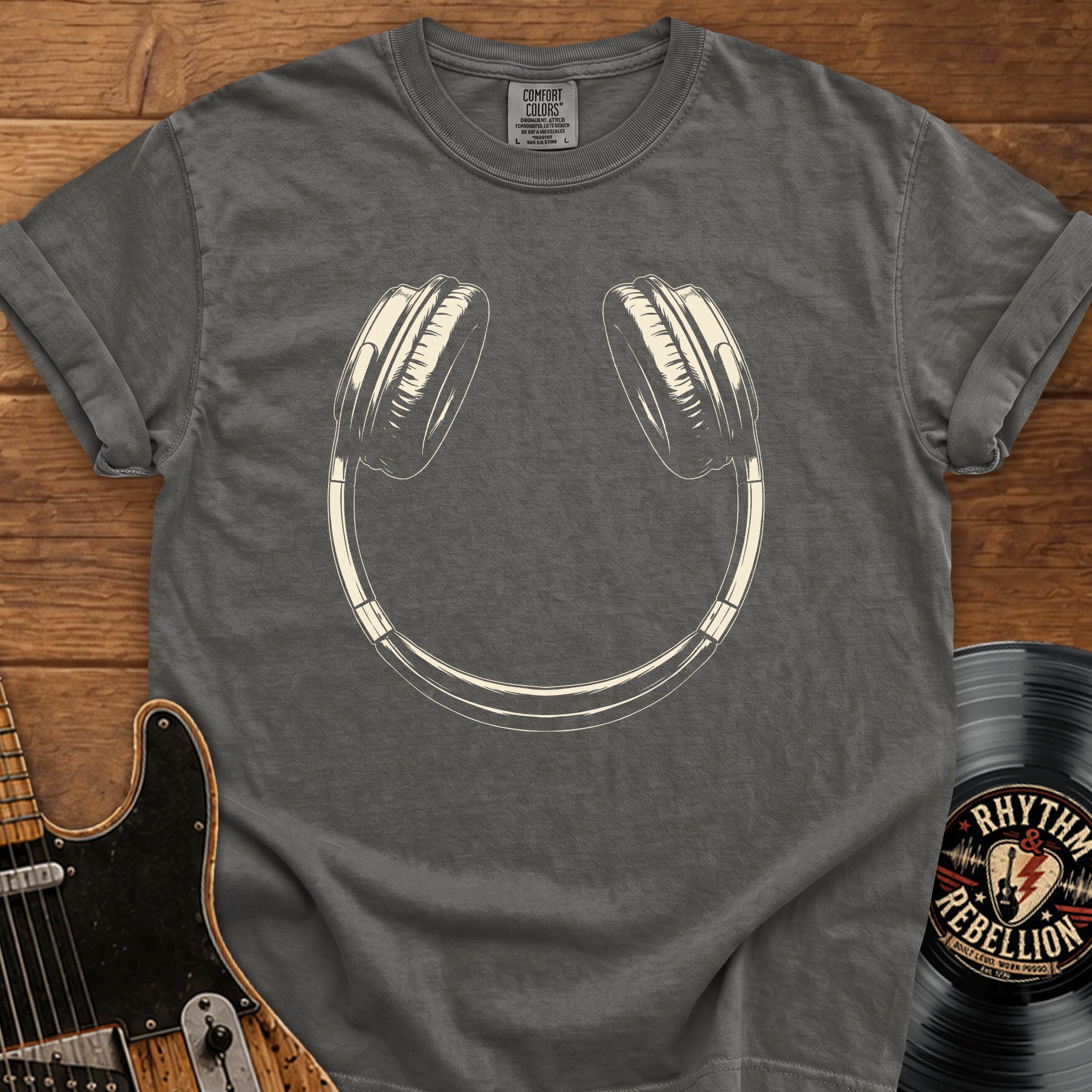 Headphone Smile T-Shirt — Vintage Music Lover Tee