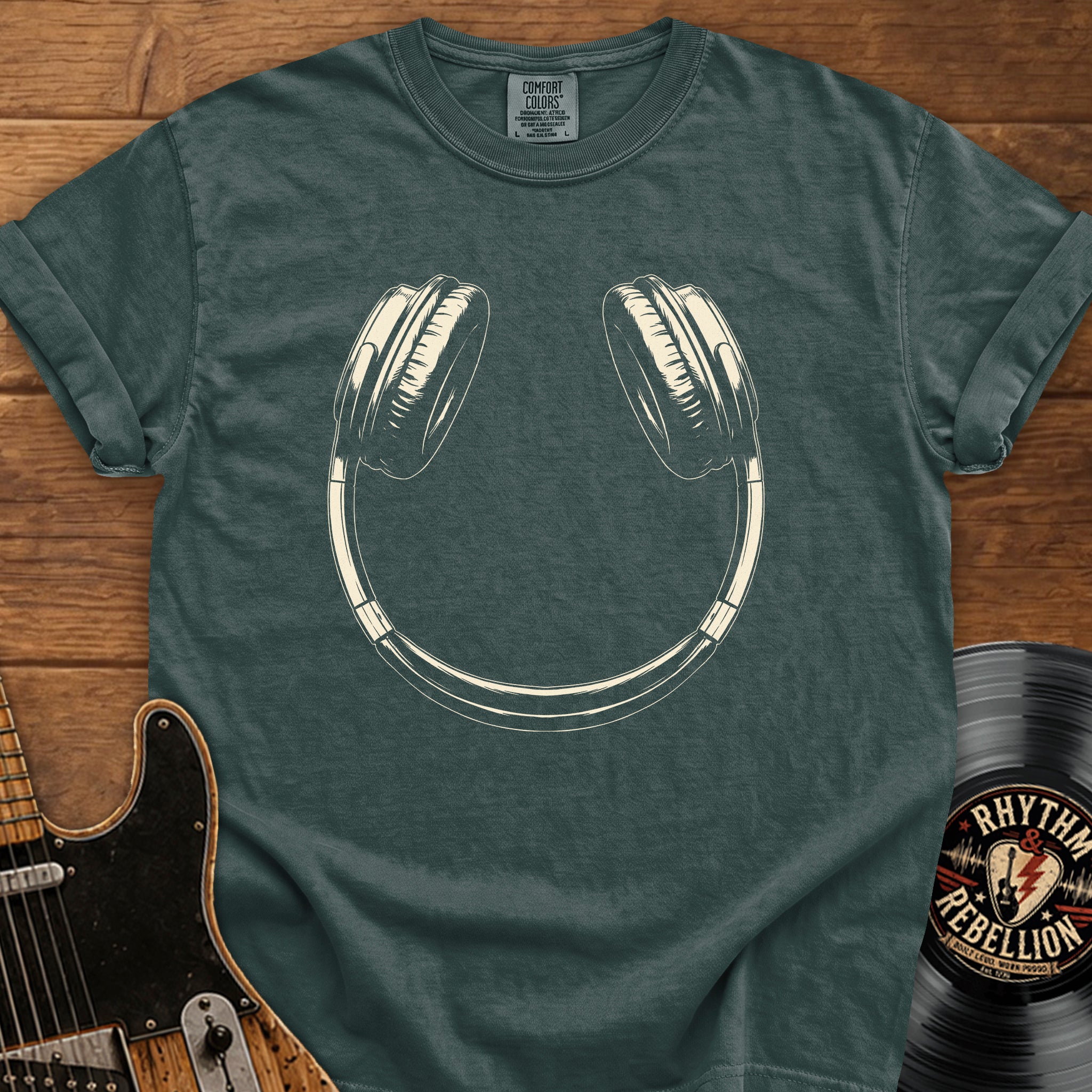 Headphone Smile T-Shirt — Vintage Music Lover Tee
