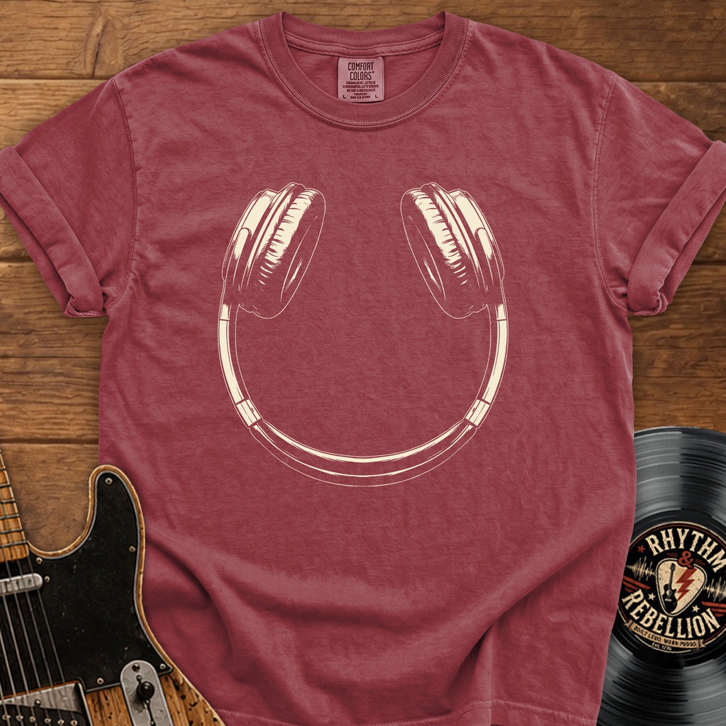 Headphone Smile T-Shirt — Vintage Music Lover Tee