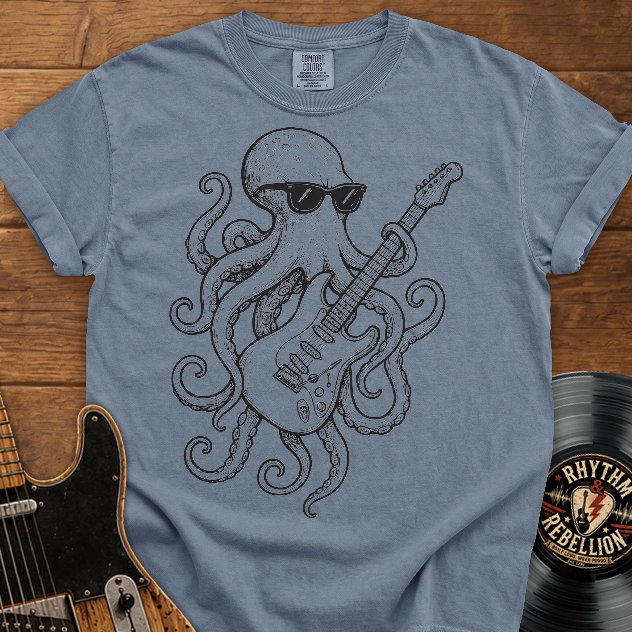 Octopus Guitar Tee — Vintage Rock Music Graphic T-Shirt