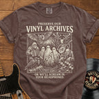 Preserve Our Vinyl Archives T-Shirt — Retro Ghosts & Records Music Lover Tee
