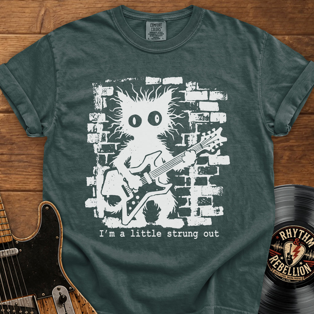 Strung Out Cat Guitar T-Shirt