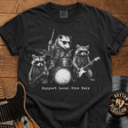 Support Local Dive Bars Raccoon Band T-Shirt
