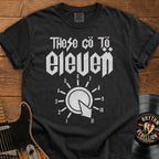 Vintage Rock T-Shirt — "These Go To Eleven" Amp Dial Graphic