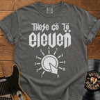 Vintage Rock T-Shirt — "These Go To Eleven" Amp Dial Graphic