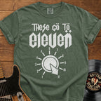 Vintage Rock T-Shirt — "These Go To Eleven" Amp Dial Graphic