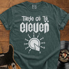 Vintage Rock T-Shirt — "These Go To Eleven" Amp Dial Graphic