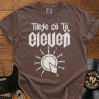 Vintage Rock T-Shirt — "These Go To Eleven" Amp Dial Graphic