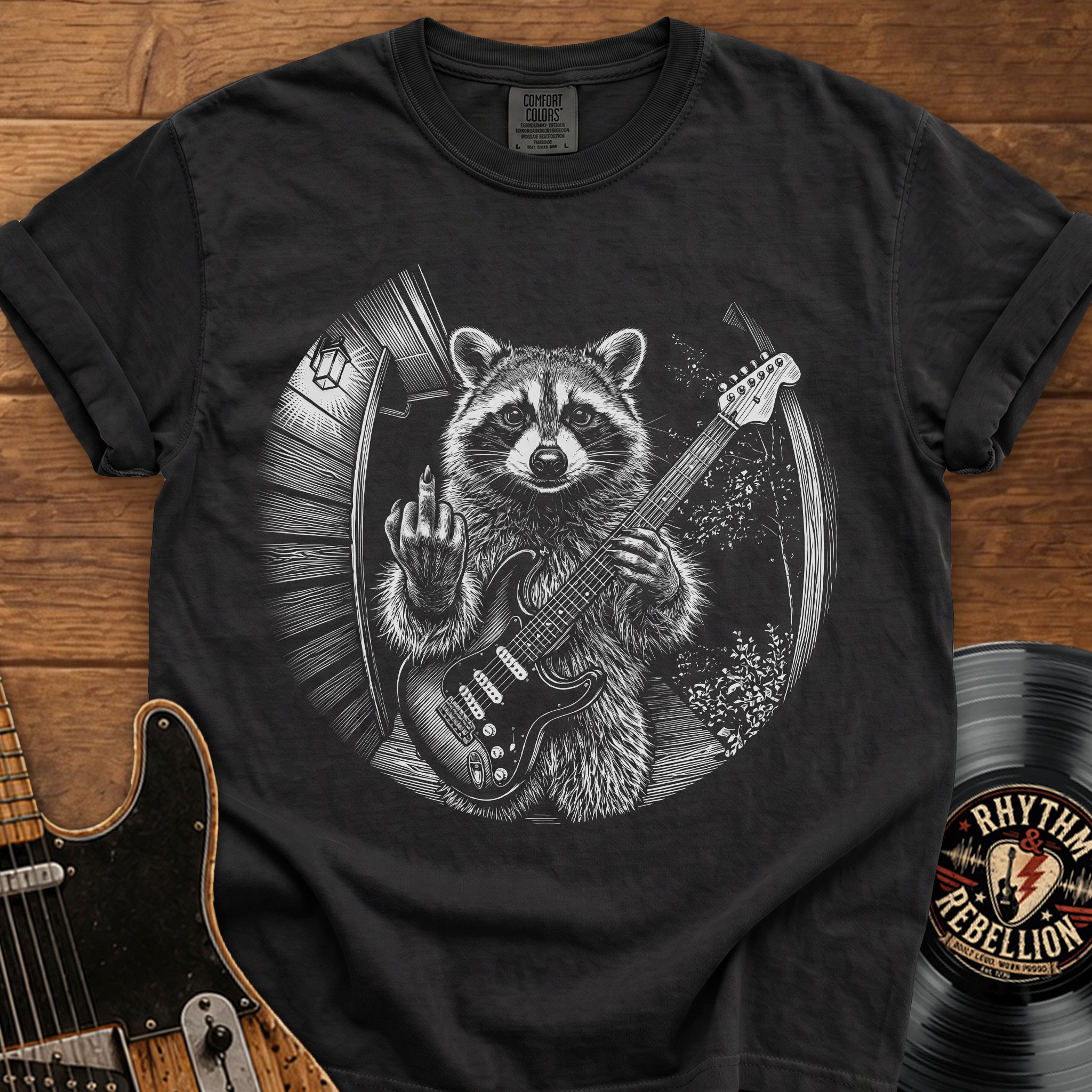 Raccoon Guitar Cam T-Shirt