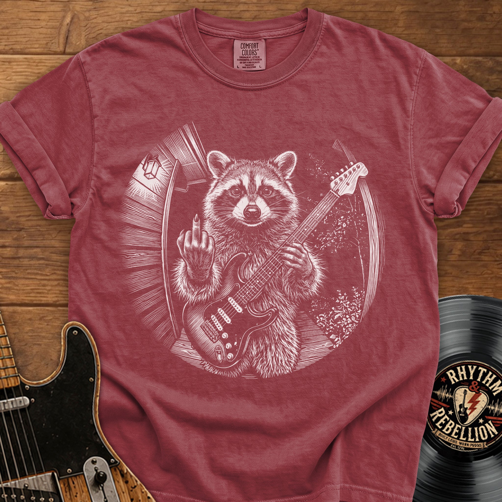 Raccoon Guitar Cam T-Shirt