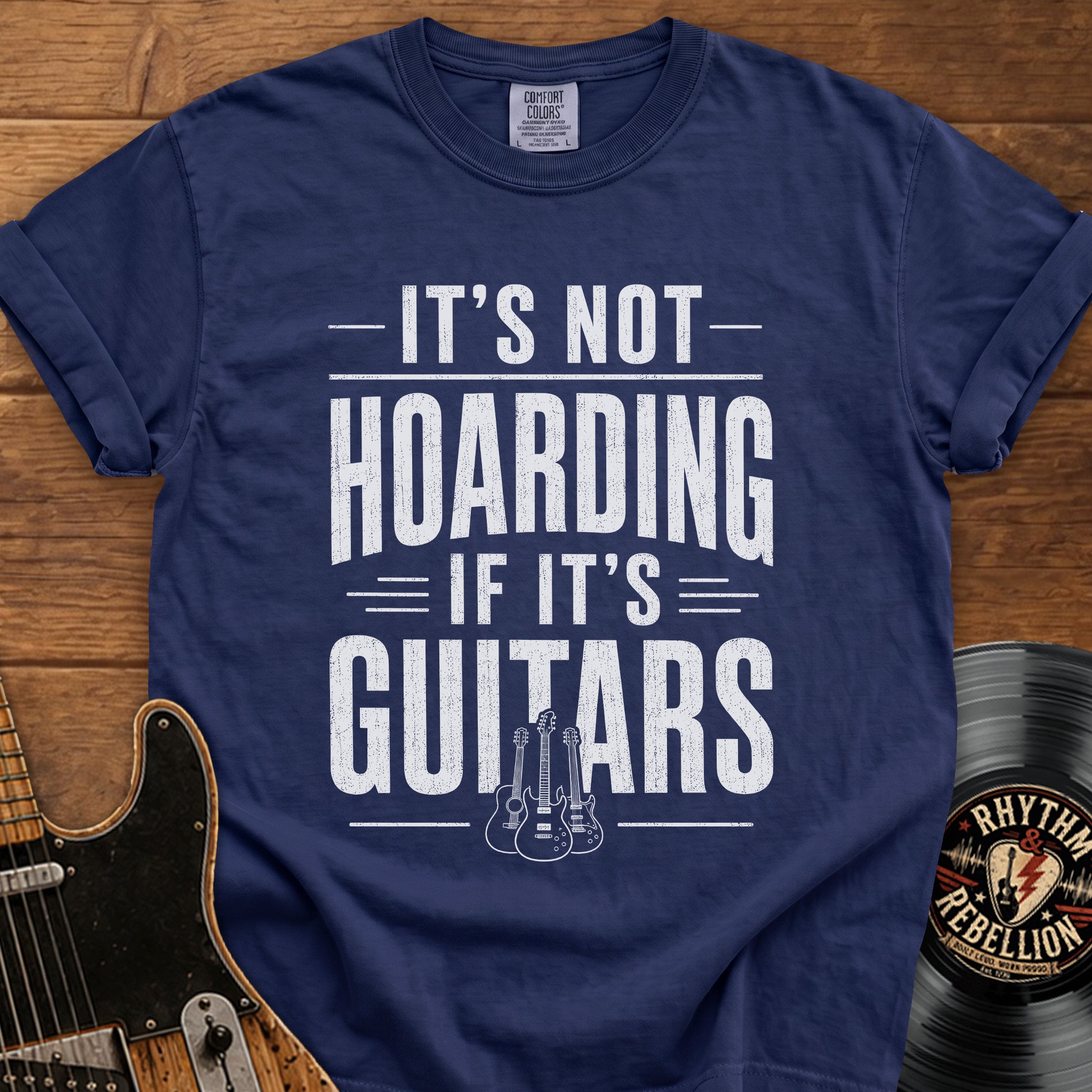 It's Not Hoarding If It's Guitars Vintage Music Tee