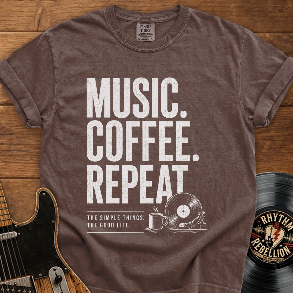 Vinyl Player Graphic Coffee Lover Tee