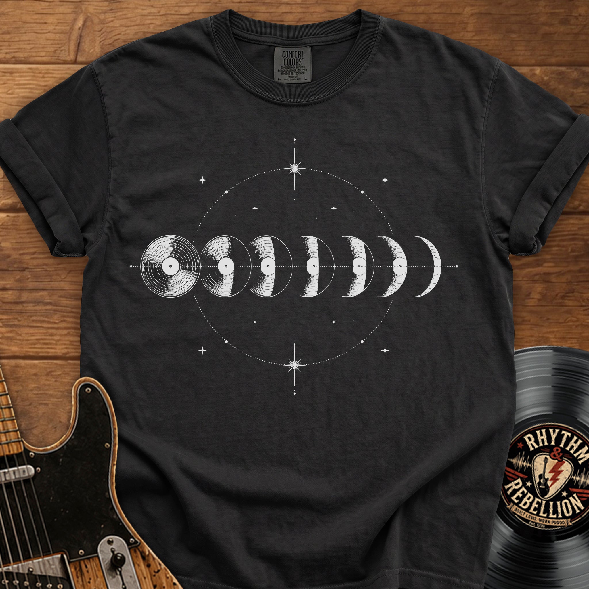 Vinyl Record Moon T‑Shirt