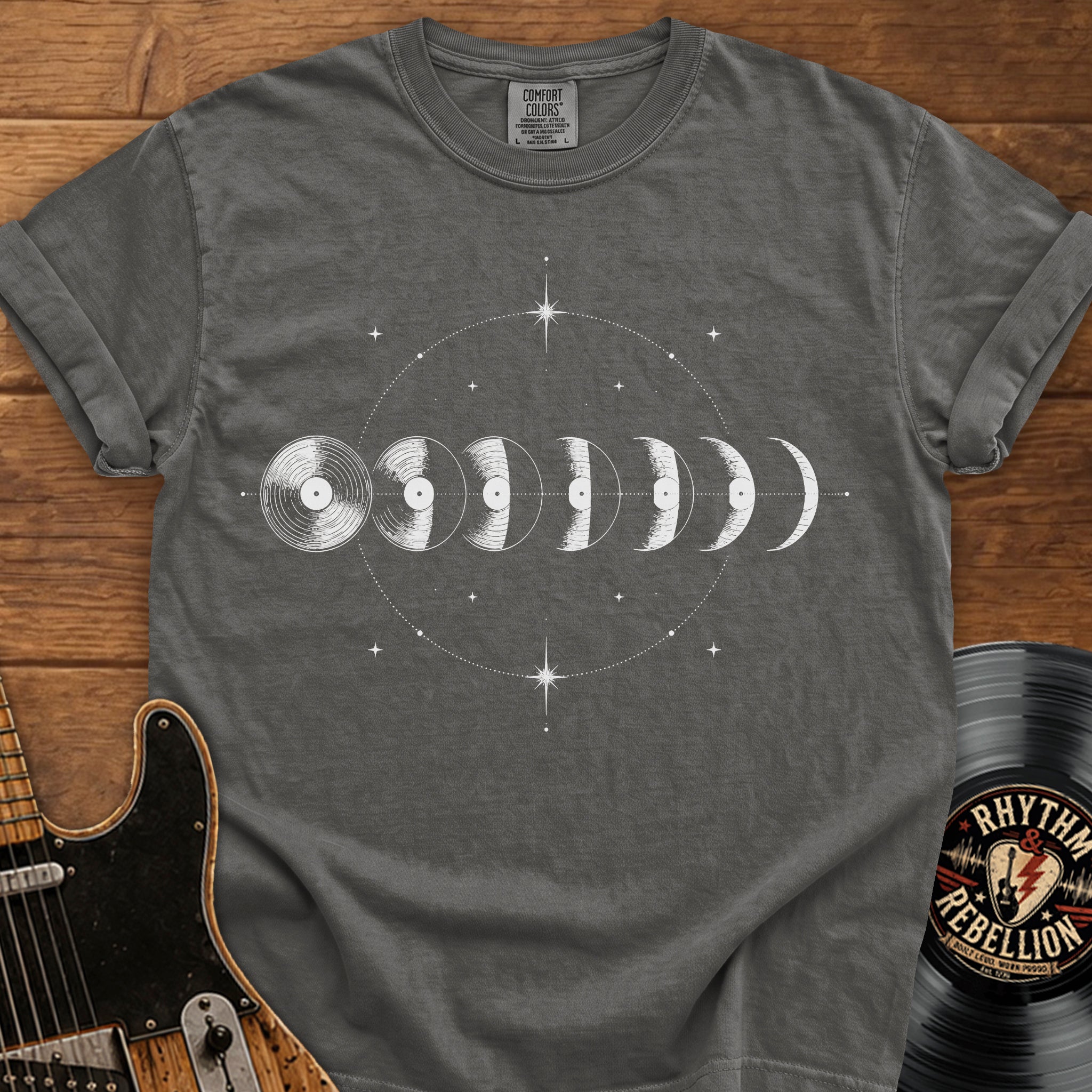 Vinyl Record Moon T‑Shirt