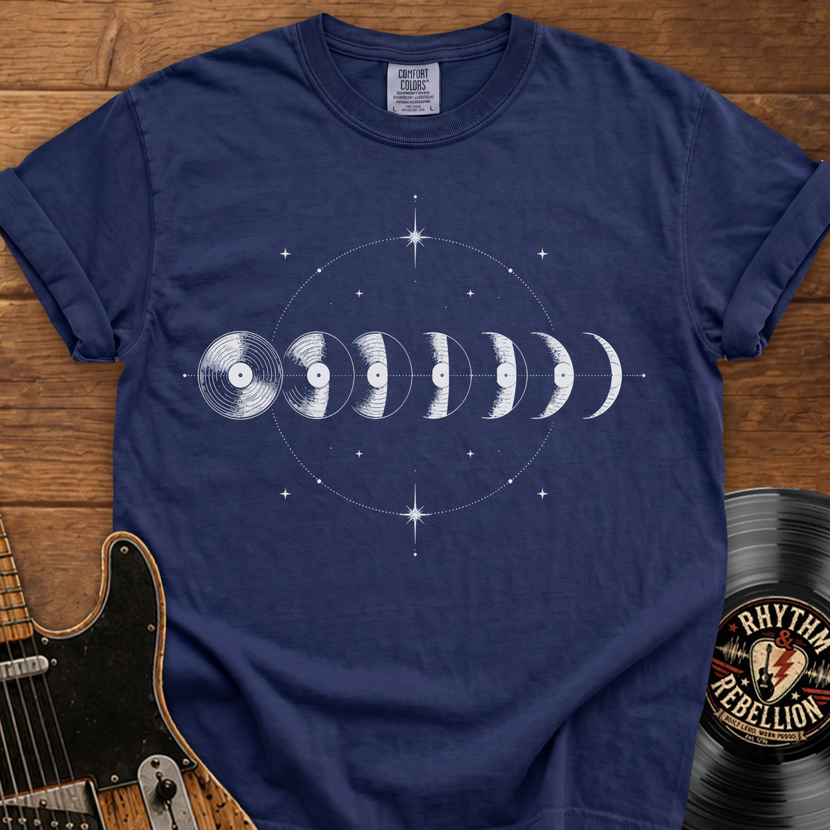 Vinyl Record Moon T‑Shirt