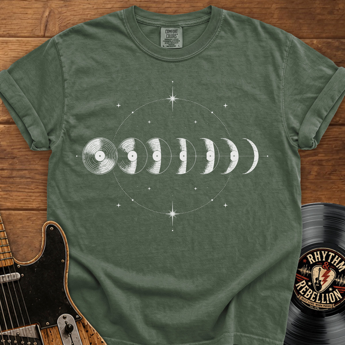Vinyl Record Moon T‑Shirt