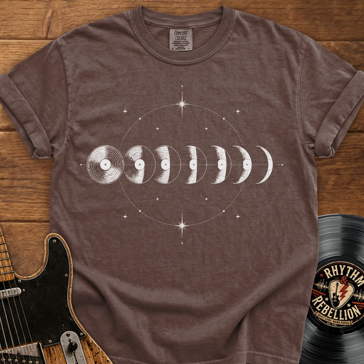 Vinyl Record Moon T‑Shirt