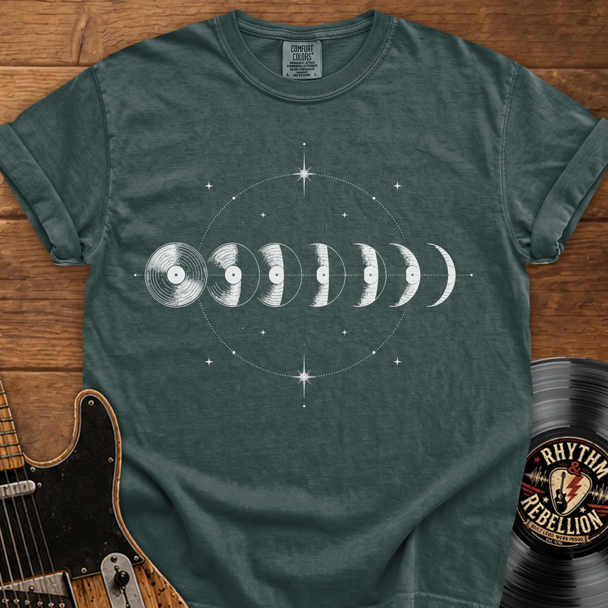 Vinyl Record Moon T‑Shirt