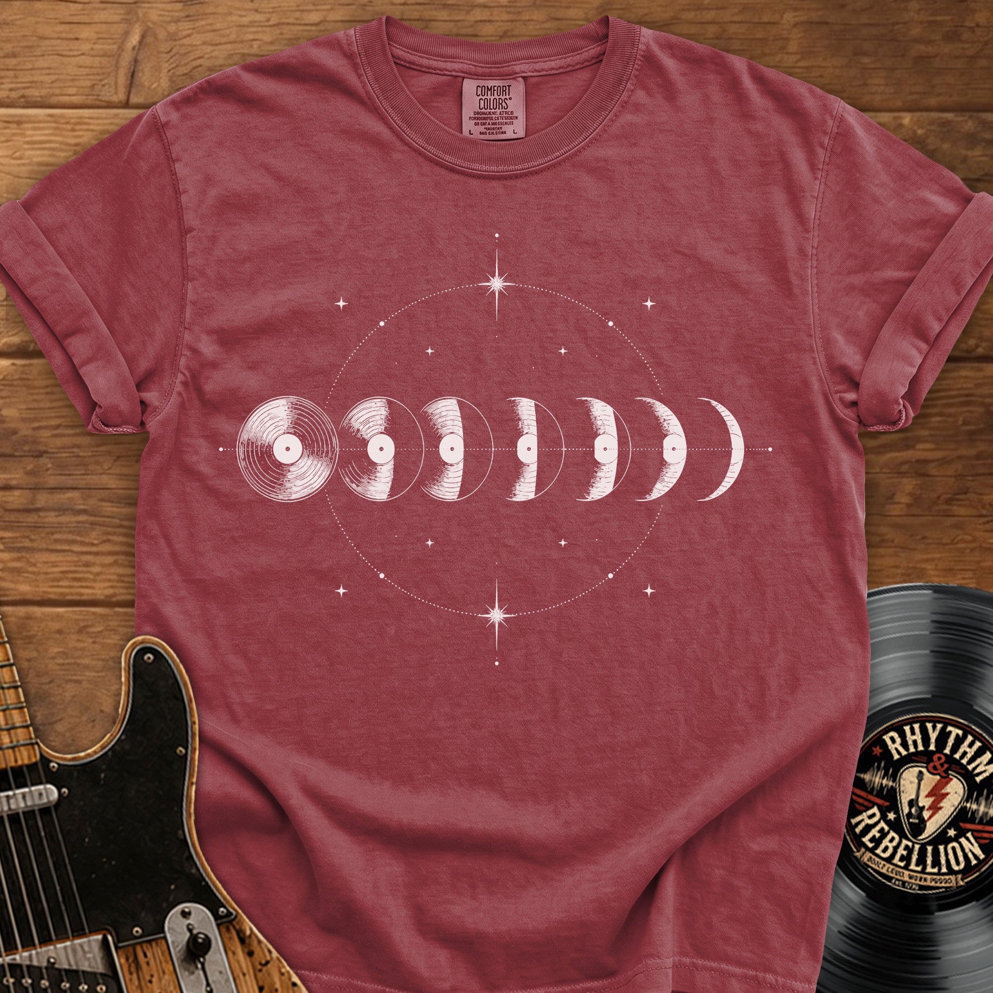 Vinyl Record Moon T‑Shirt