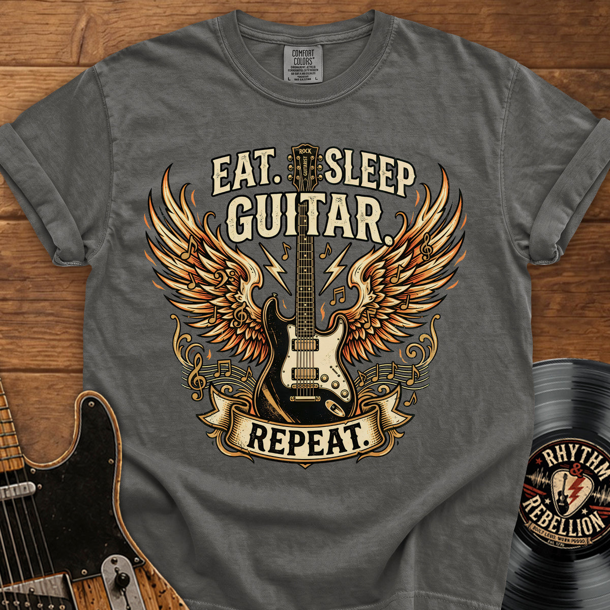 Eat Sleep Guitar Repeat T-Shirt