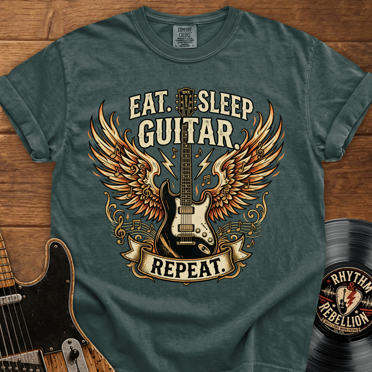 Eat Sleep Guitar Repeat T-Shirt
