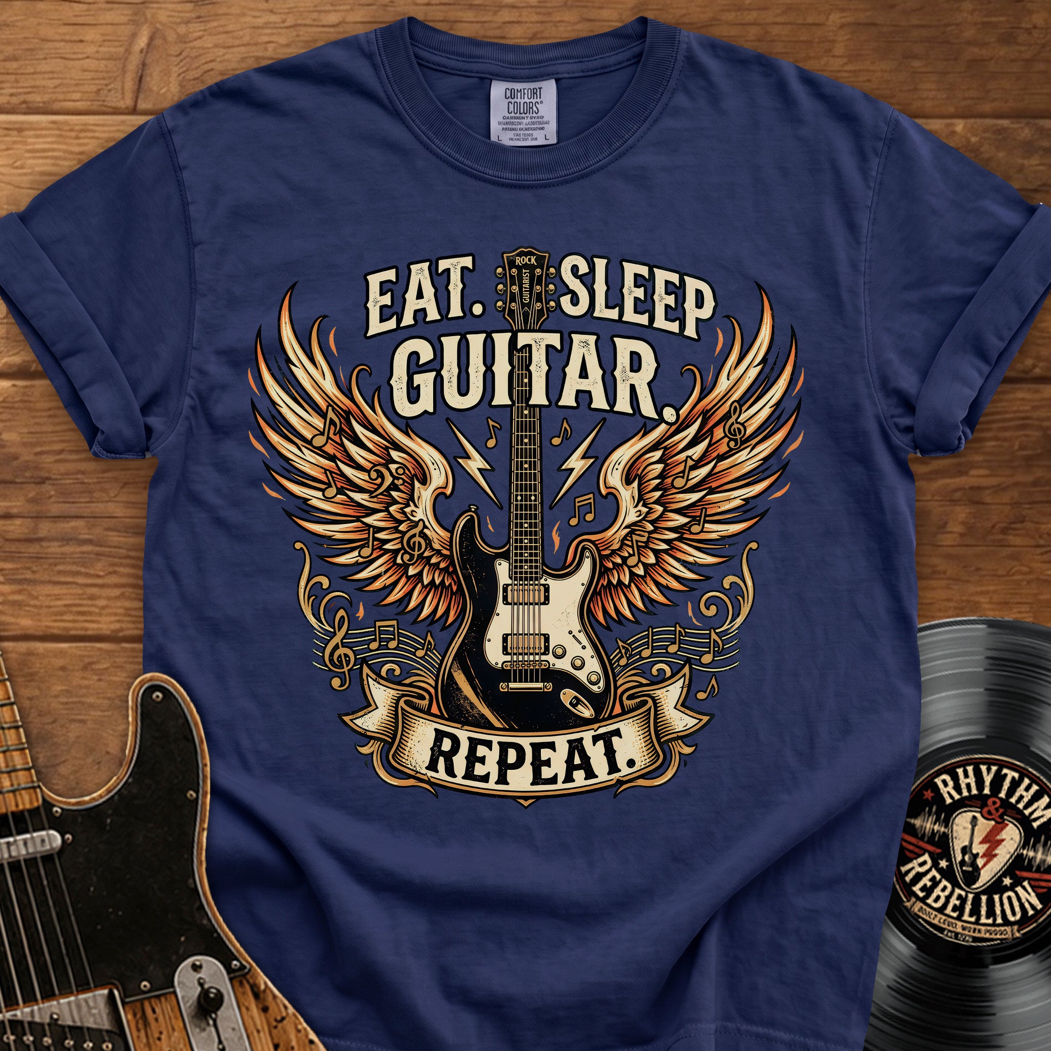 Eat Sleep Guitar Repeat T-Shirt