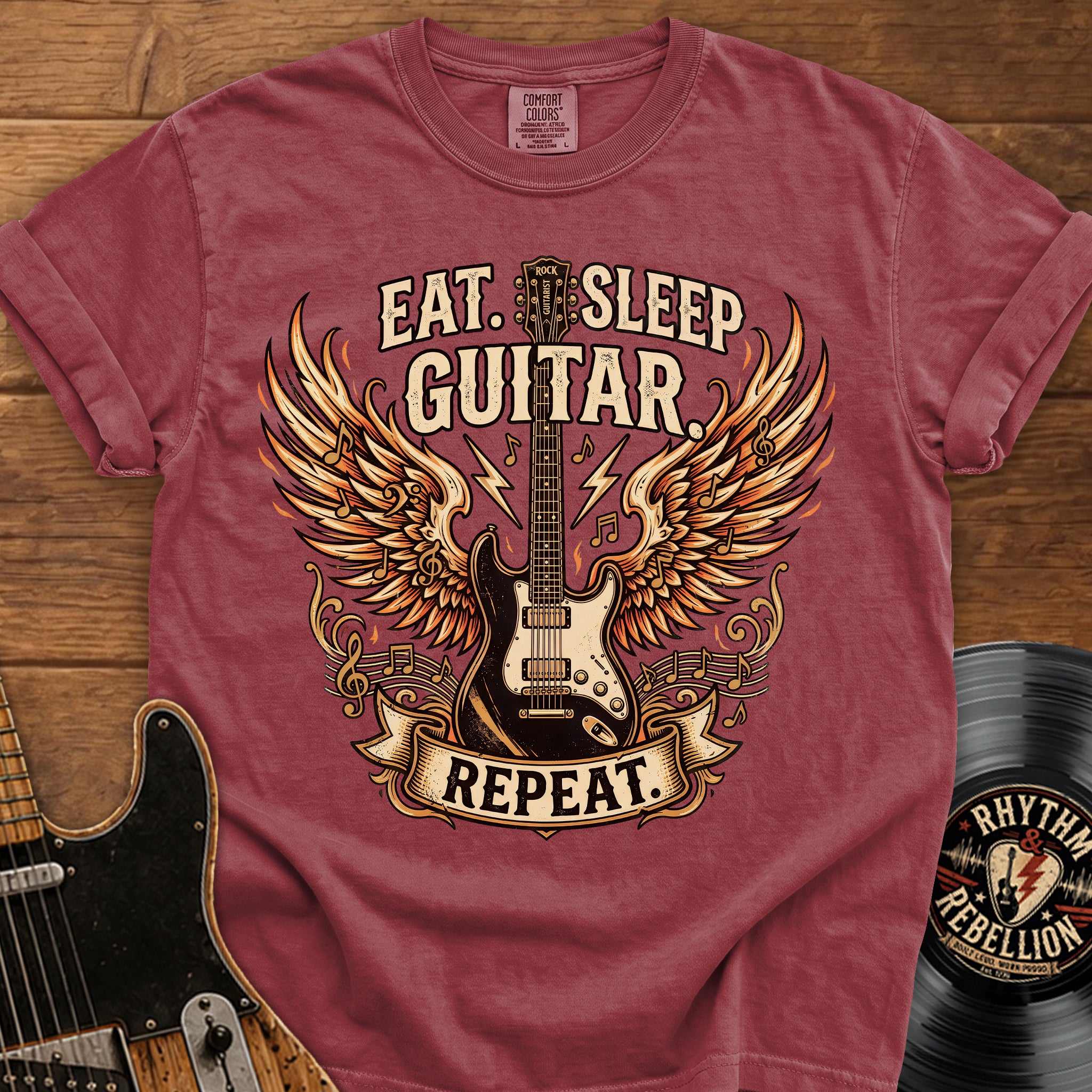 Eat Sleep Guitar Repeat T-Shirt