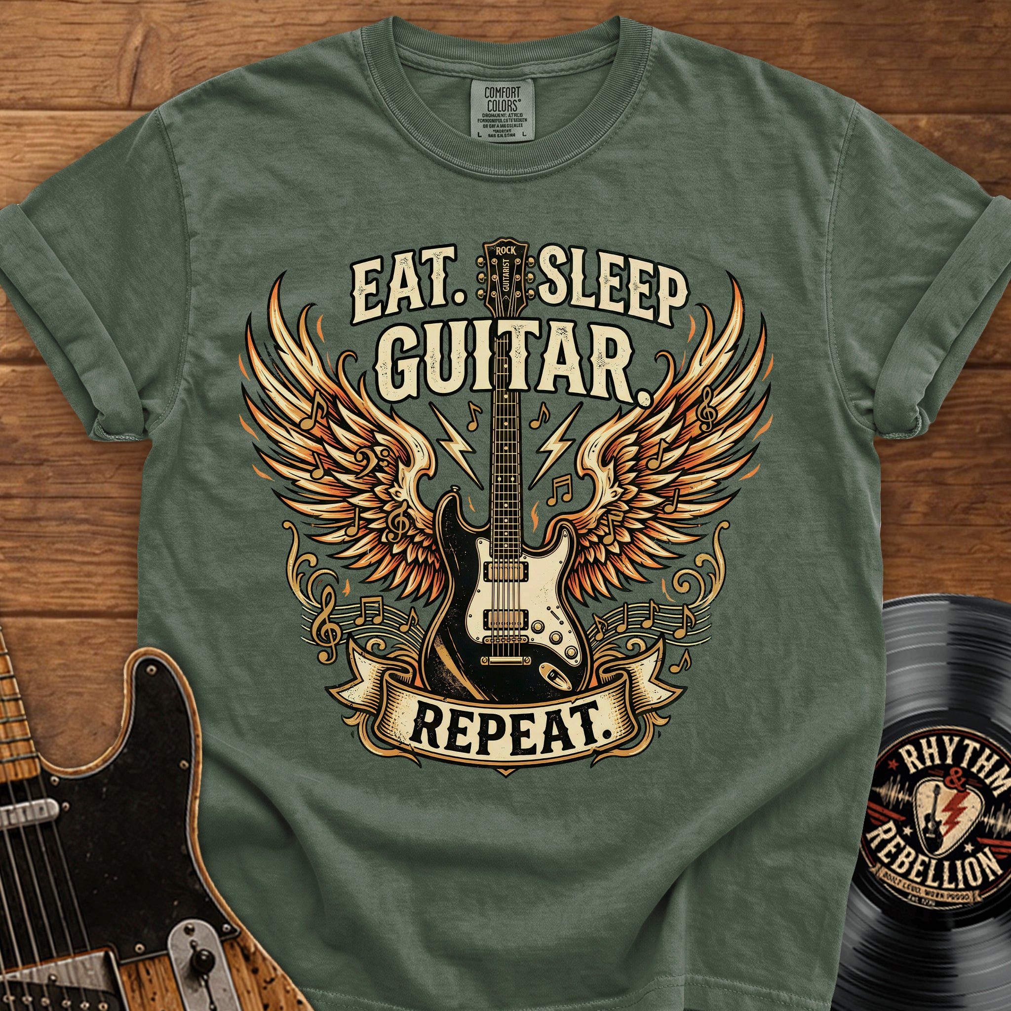 Eat Sleep Guitar Repeat T-Shirt