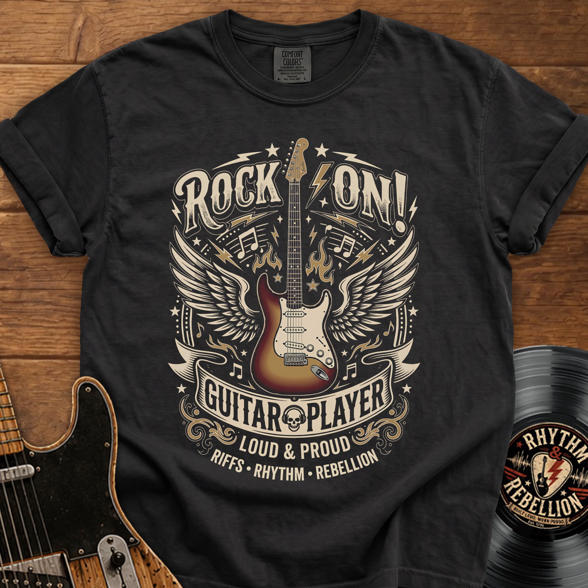 Rock On Guitar Player T-Shirt