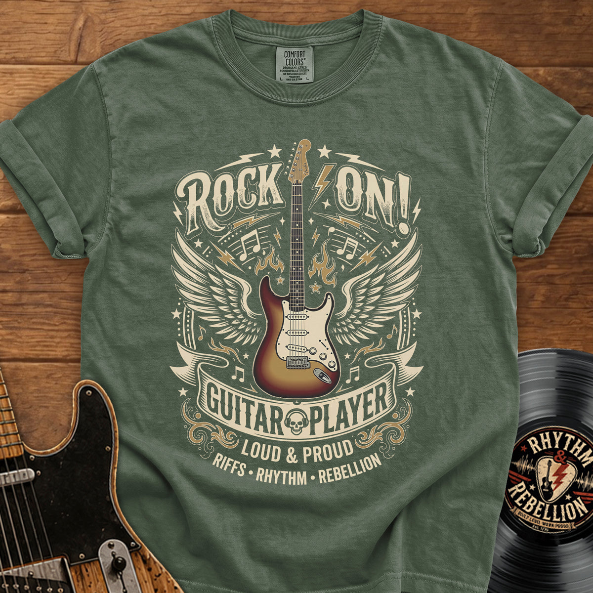 Rock On Guitar Player T-Shirt