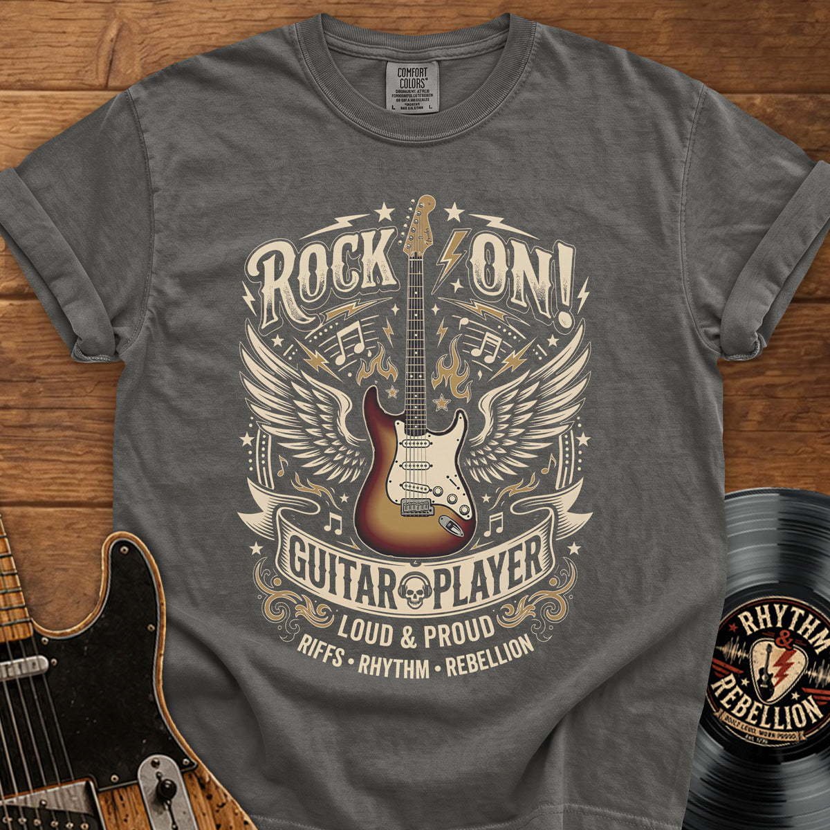 Rock On Guitar Player T-Shirt