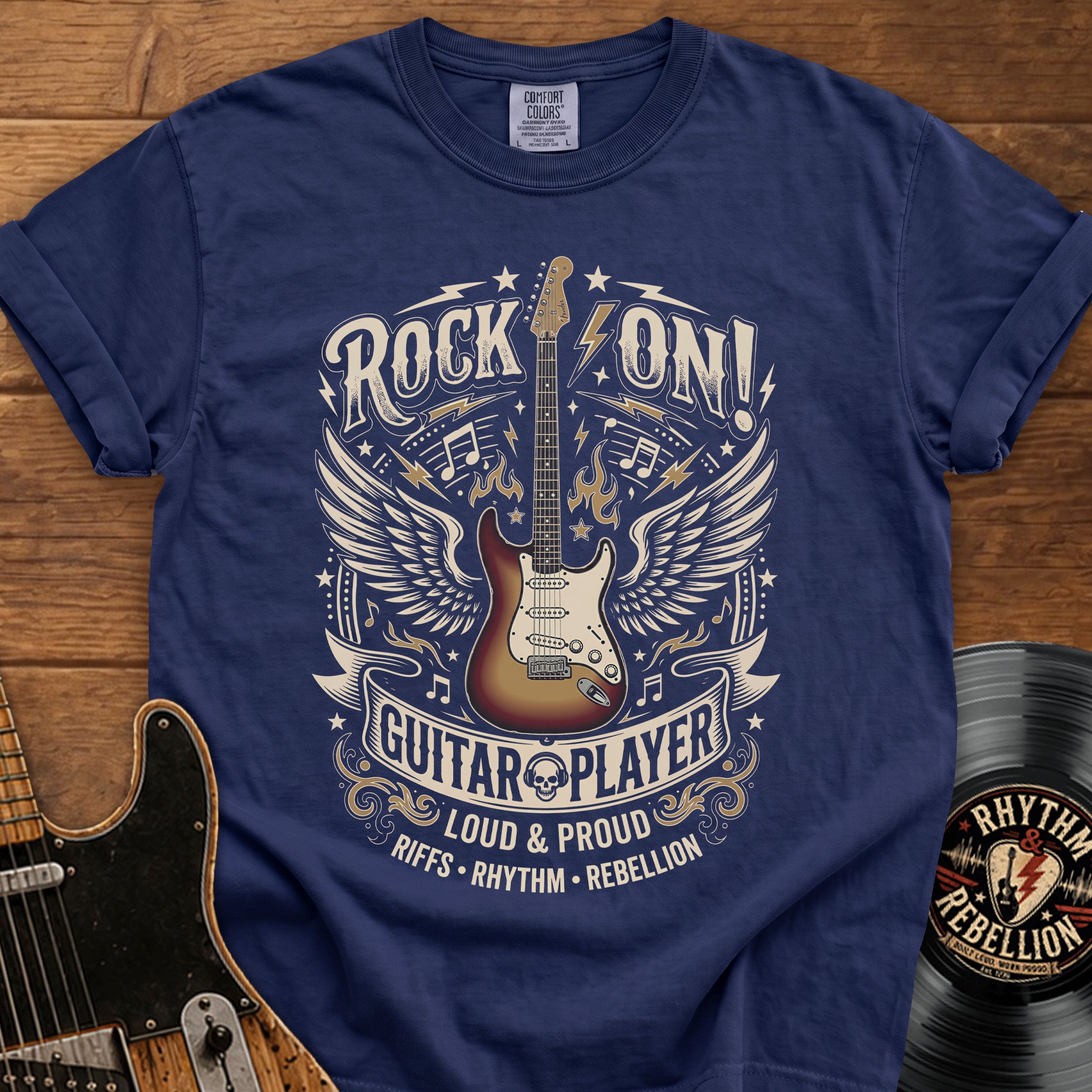 Rock On Guitar Player T-Shirt