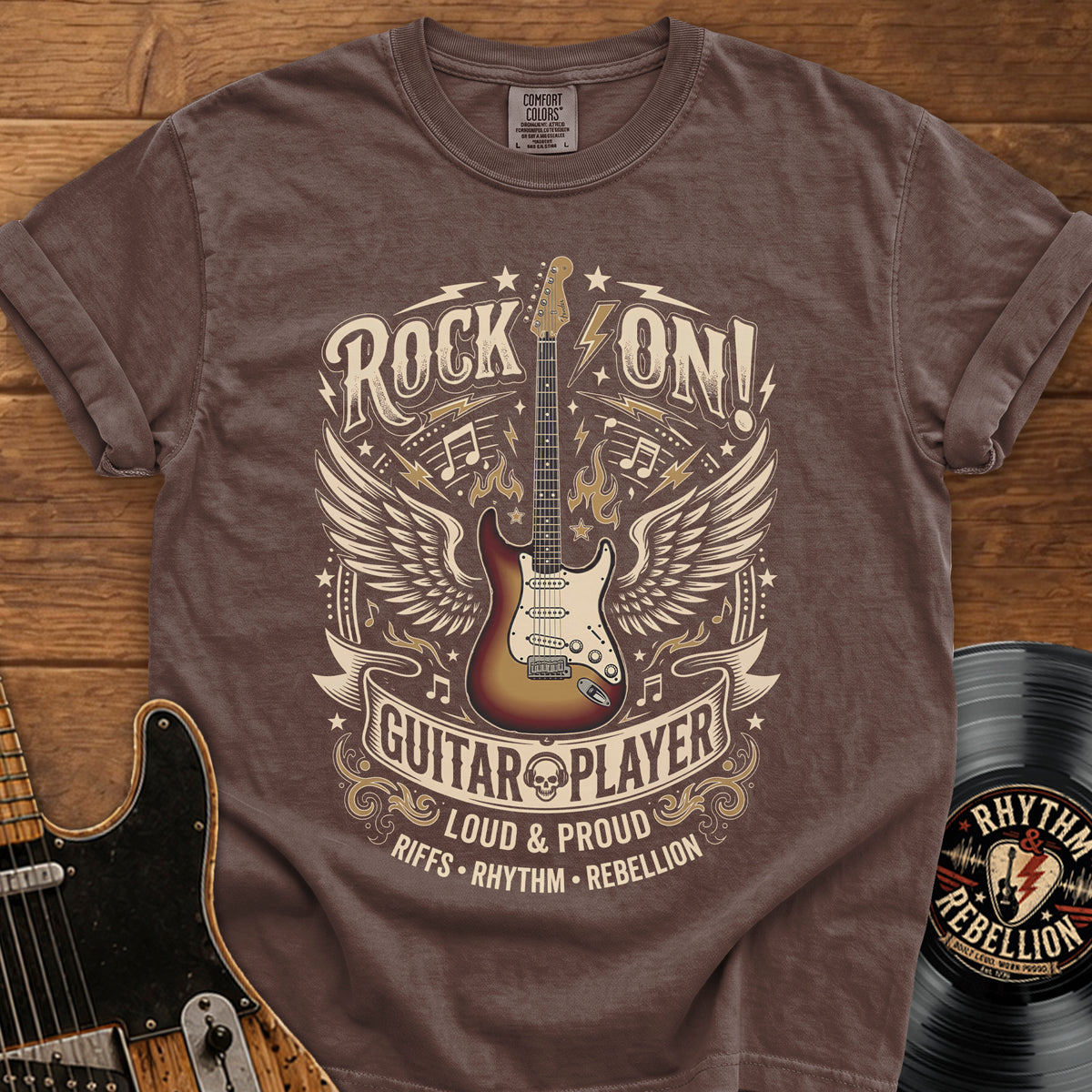 Rock On Guitar Player T-Shirt