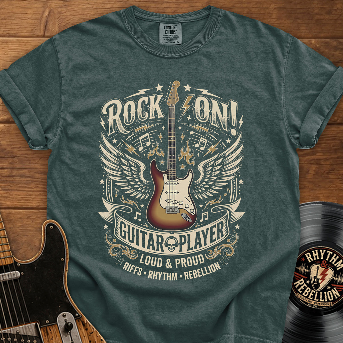 Rock On Guitar Player T-Shirt