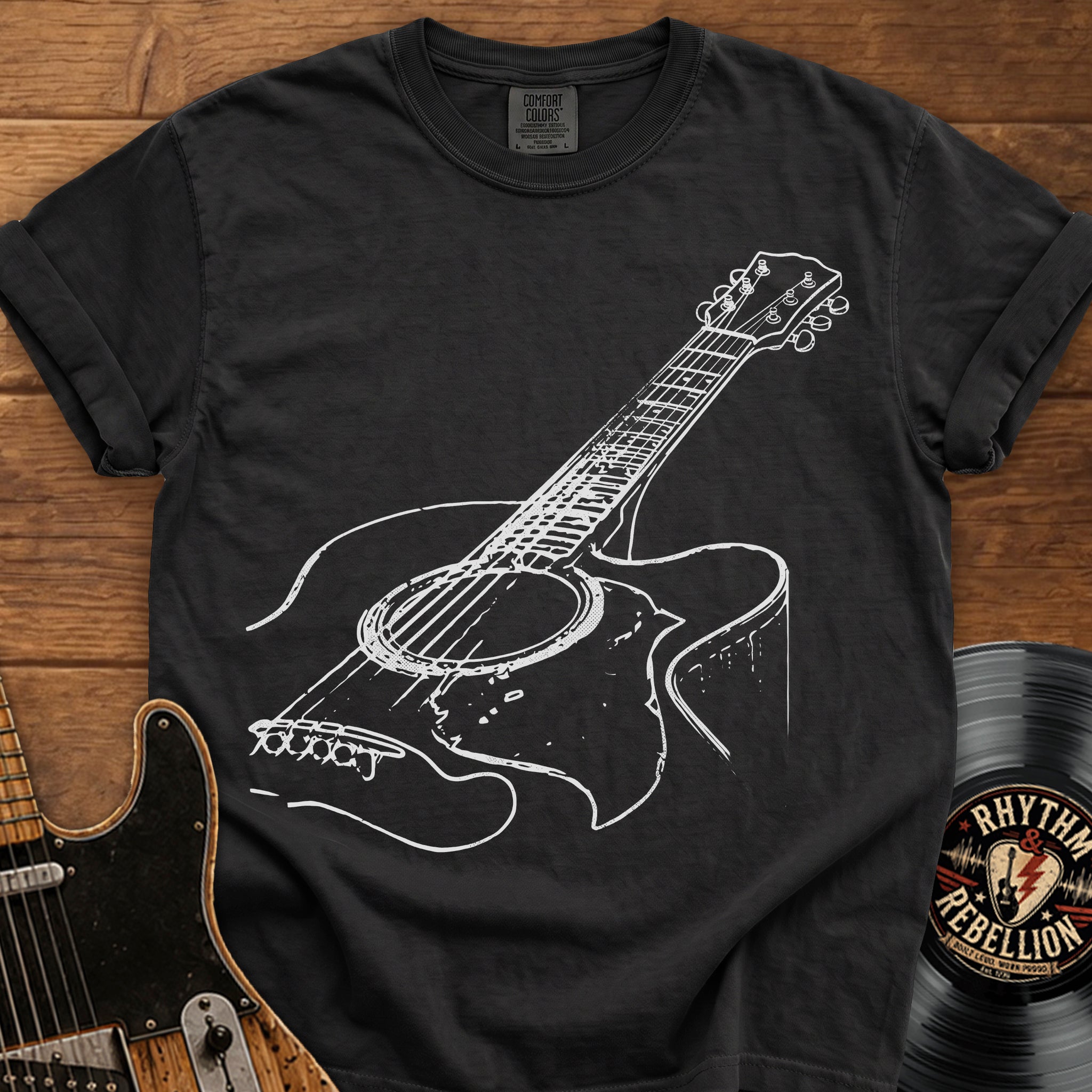 Acoustic Guitar Sketch T-Shirt