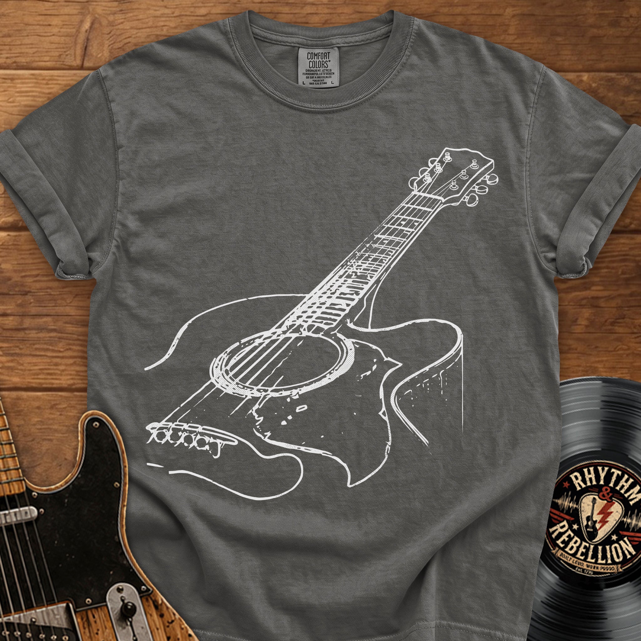 Acoustic Guitar Sketch T-Shirt