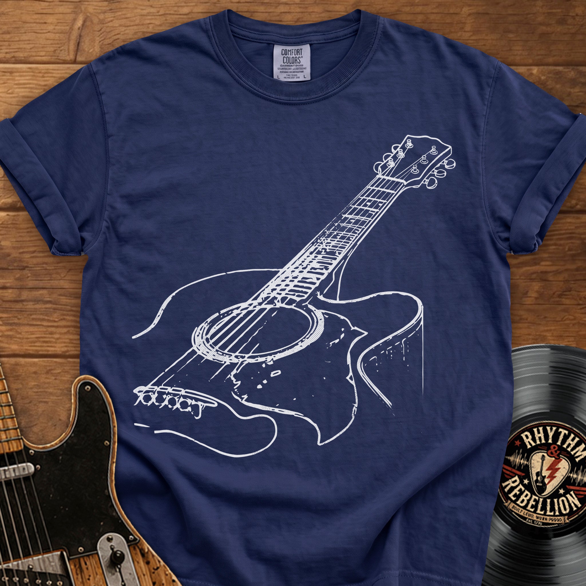 Acoustic Guitar Sketch T-Shirt