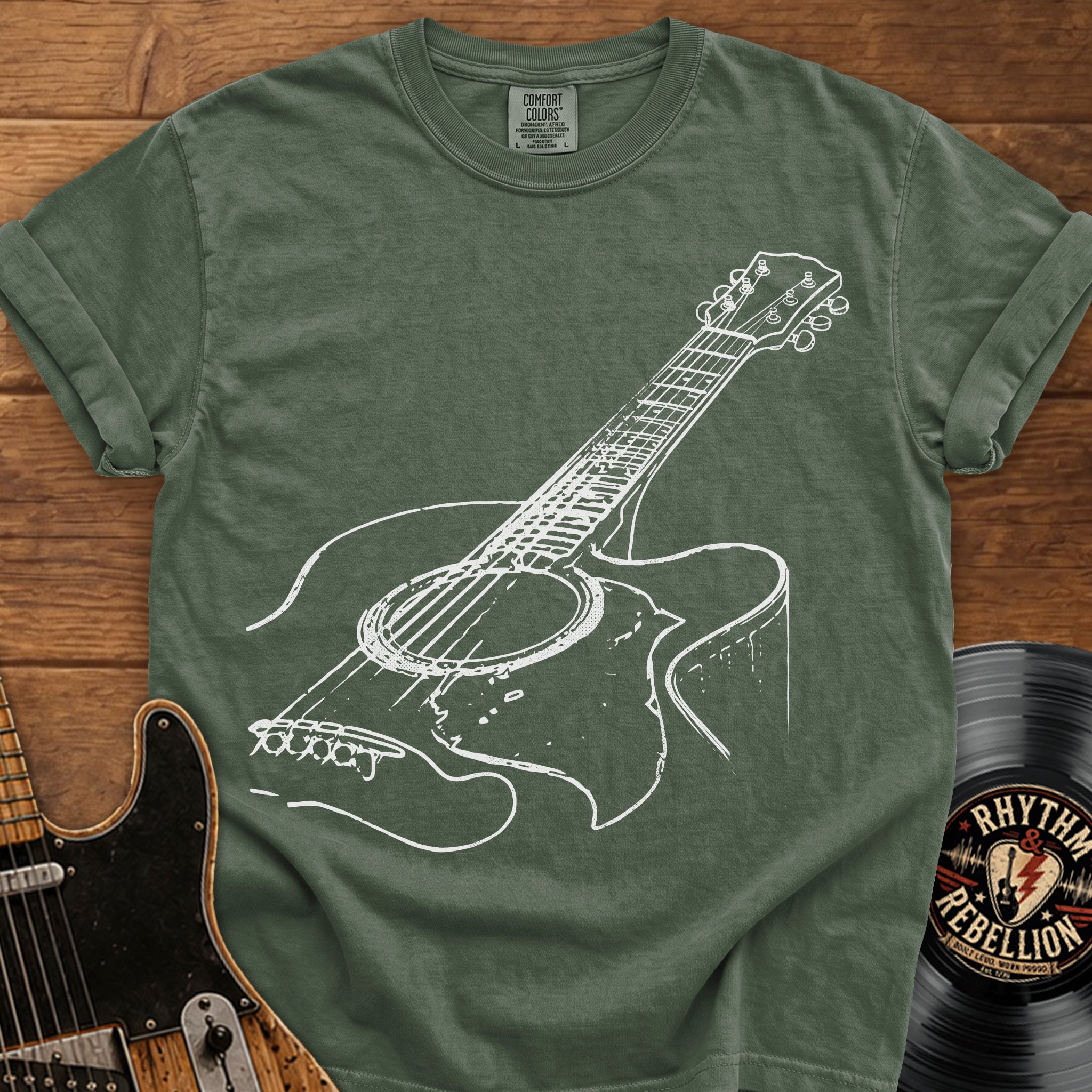 Acoustic Guitar Sketch T-Shirt