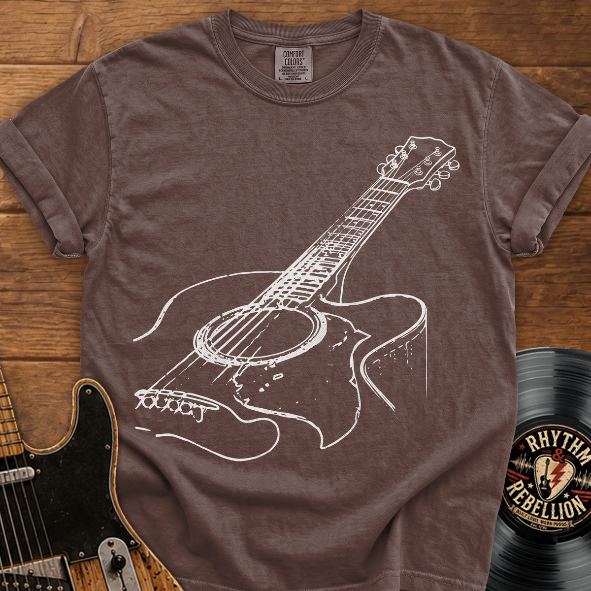 Acoustic Guitar Sketch T-Shirt