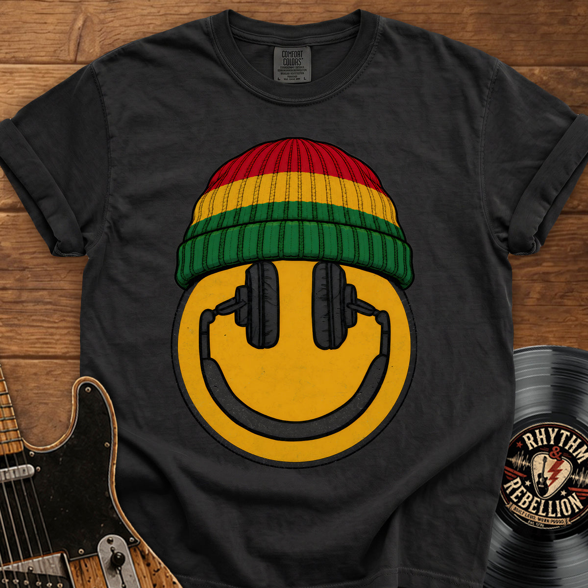 Rasta Beanie Smiley T-Shirt