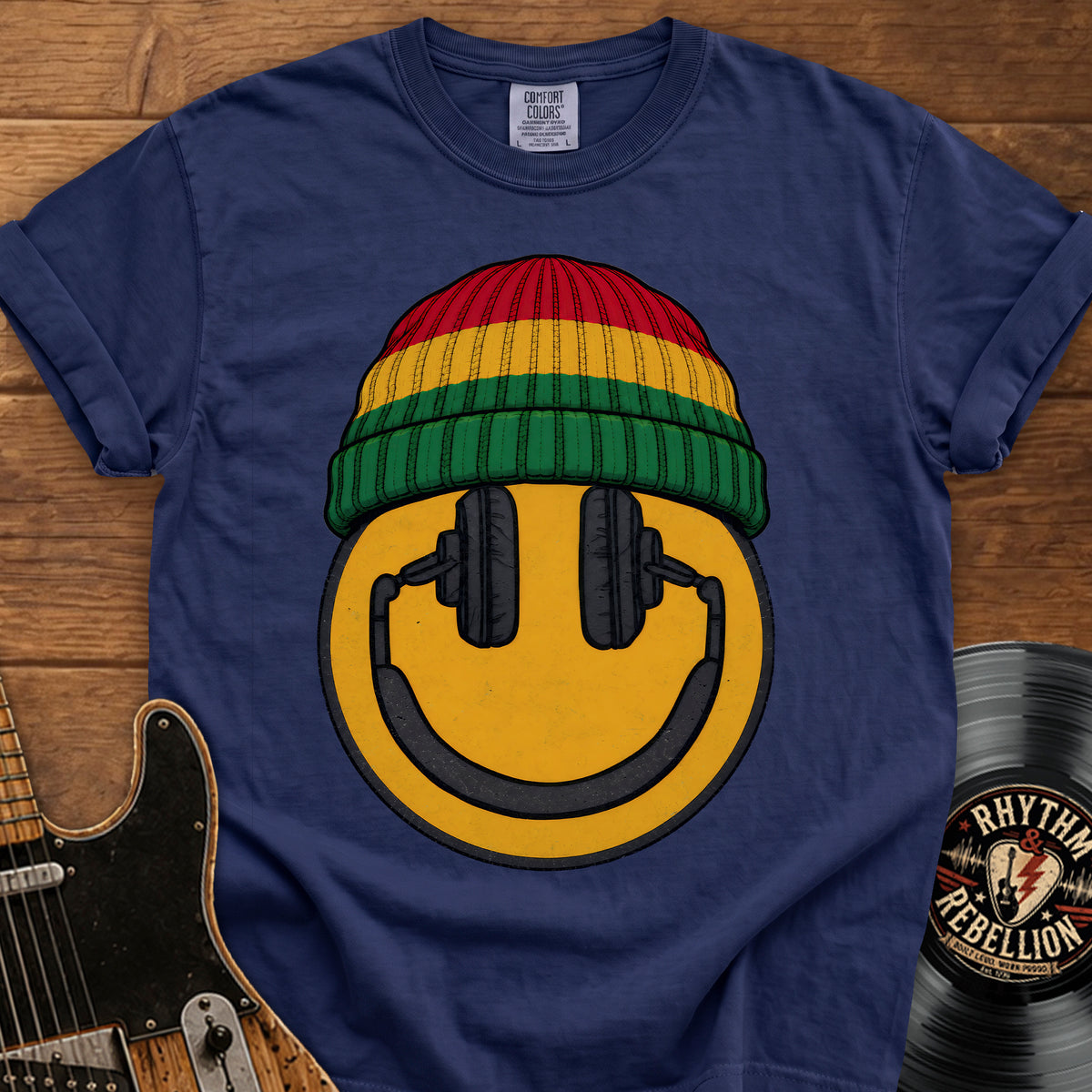 Rasta Beanie Smiley T-Shirt