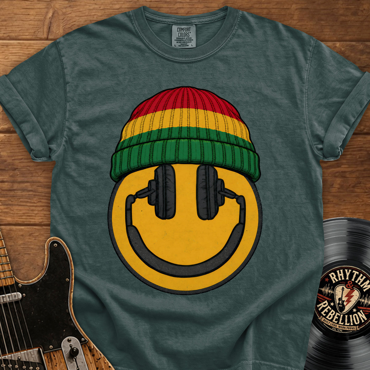 Rasta Beanie Smiley T-Shirt