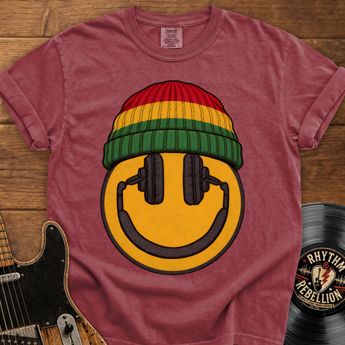 Rasta Beanie Smiley T-Shirt