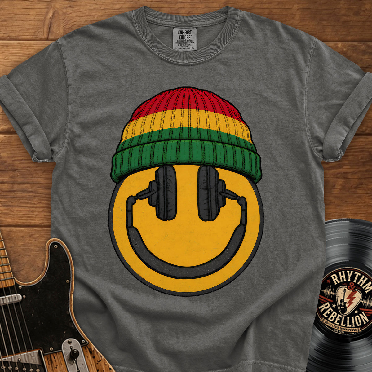 Rasta Beanie Smiley T-Shirt