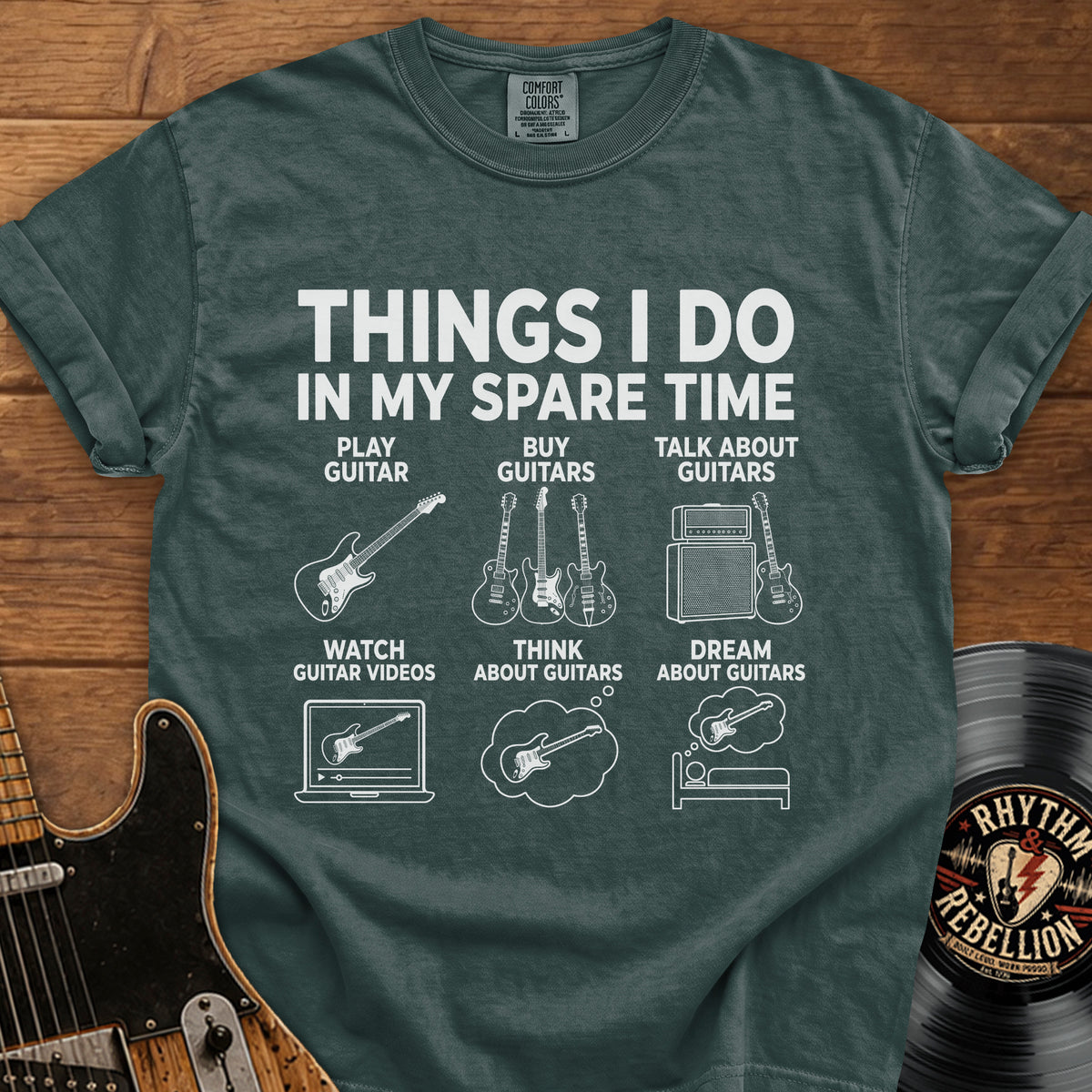 Spare Time Guitar Lover T‑Shirt
