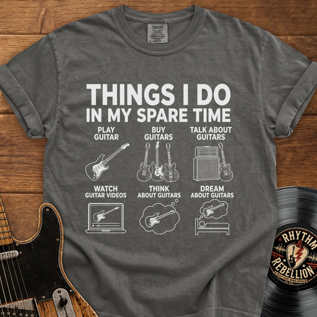 Spare Time Guitar Lover T‑Shirt