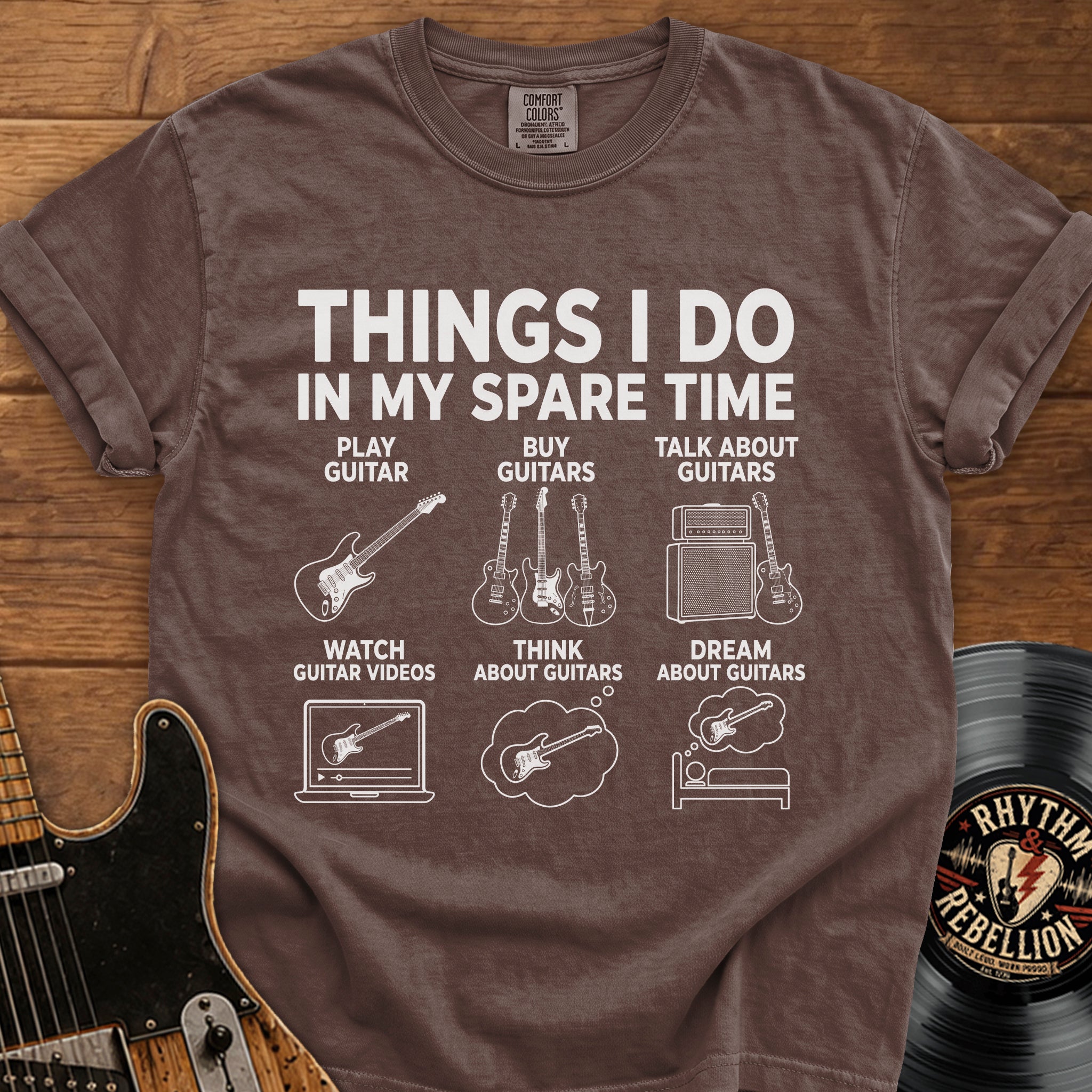 Spare Time Guitar Lover T‑Shirt